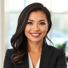 Foto ilustrativa de uma mulher de blazer preto sorrindo, usada no case Clínica Médica 2